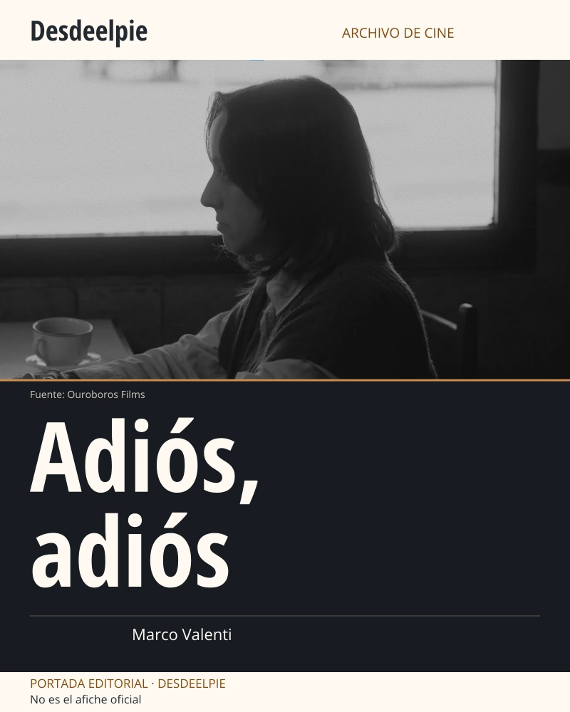 Portada editorial de Adiós, adiós, con una imagen real de la película conservada íntegra. No es el afiche oficial.