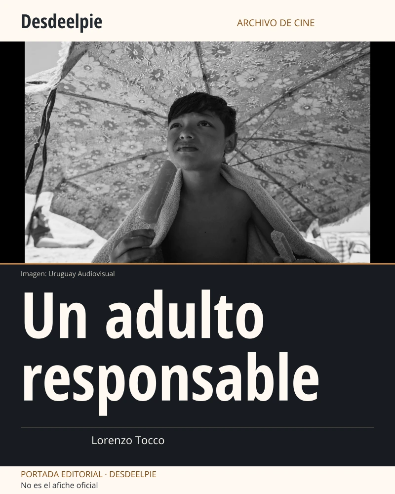 Portada editorial de Un adulto responsable, con una imagen real de la película conservada íntegra. No es el afiche oficial.