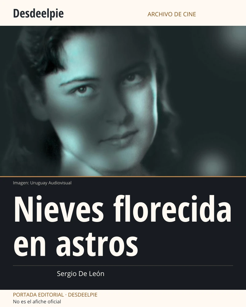 Portada editorial de Nieves florecida en astros, con una imagen real de la película conservada íntegra. No es el afiche oficial.