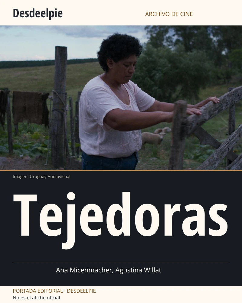 Portada editorial de Tejedoras, con una imagen real de la película conservada íntegra. No es el afiche oficial.